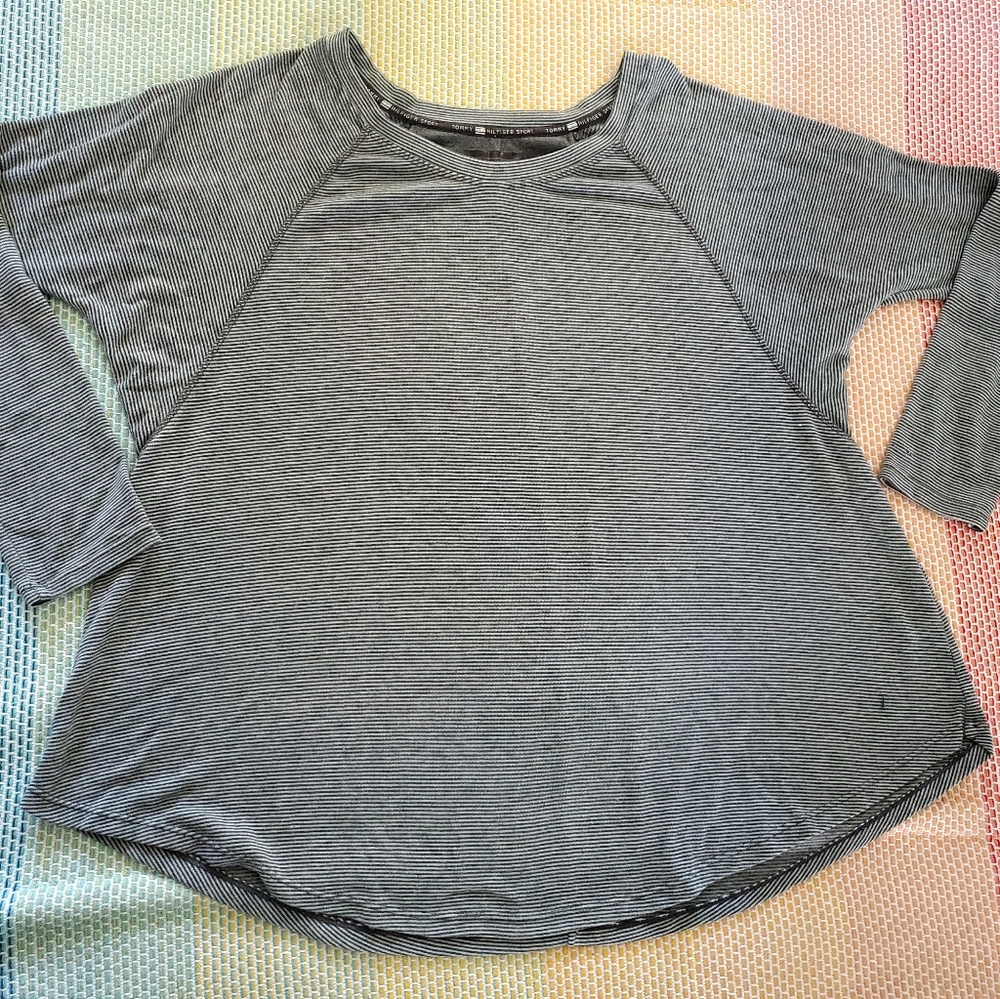 Grey & White Stripped Sweater / Top